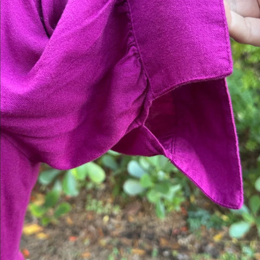 Free People Magenta Tie-Front Maxi Dress